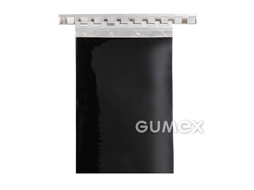Závesná fólia do brán a priechodov CS-COVER, hrúbka 3mm, šírka 300mm, 72°ShA, PVC, -20°C/+60°C, čierna
